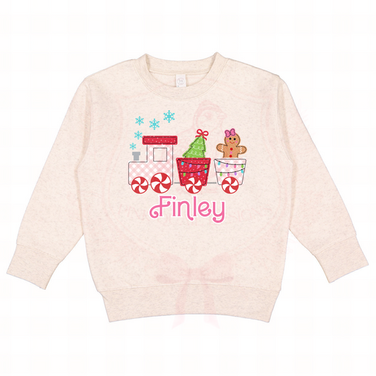 Girls Gingerbread Train Sweatshirt